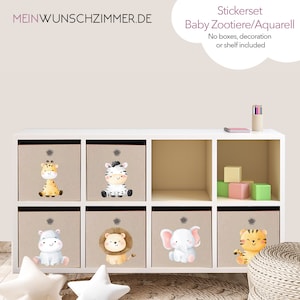 Misceláneas Set de 6 pegatinas para cajas diferentes motivos acuarela, pegatinas para cajas plegables, decoración habitación infantil, decoración, caja Kallax