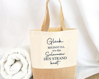 Jute bag beach | Market bag | Gift | Custom Gifts | Holiday bag | Gift idea | Stand bag, beach day, vacation