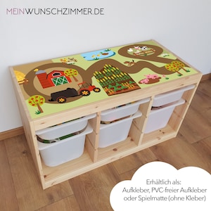 Naklejka Farm Play Street Ikea Trofast, naklejka na meble, zabawka, ulica, zwierzęta, dzieci, prezent, odporna na zarysowania, nie zawiera PCV