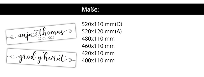 Hochzeit Kennzeichen versch. Größen, Herzschrift, KFZ Schild, Heirat, Nummernschild, grod gheirat, Autokennzeichen, Wedding, Mr und Mrs Bild 3