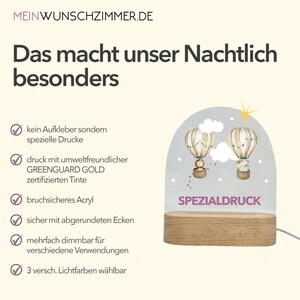 Geschenk Waldtiere 2 Geburt, Nachtlicht Kinder, Nachtlicht personalisiert, Nachtlicht Baby, Babygeschenk Geburt, Lampe Kinderzimmer Bild 2