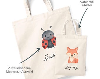 Stoffen tas voor kinderen, gepersonaliseerde sporttas, gepersonaliseerde katoenen tas, kleuterschool, sporttasnaam, kleuterschooltas, katoenen tas