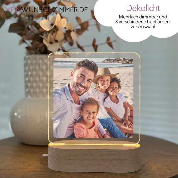 Fotogeschenk, Geburtstagsgeschenk Frau, Familie Geschenk, Fotolampe, Jahrestag Geschenk für Ihn, Geschenk Freundin, Hochzeit, Muttertag