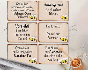 Verschiedene Bienen Schilder, Garten, Insektenfreundlich, Bienengarten, Zuhause, Polysterol, Imker