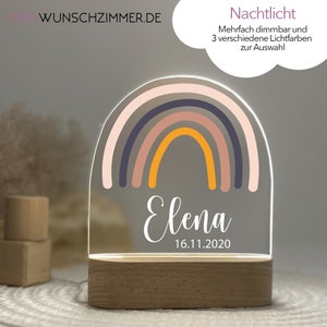 Gift girl rainbow birth, night light children, night light personalized, night light baby, baby gift birth, lamp children&#39;s room