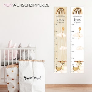 Meetstok wolk hert kinderen 70-140 cm, meetstok kinderhout, meetstok, baby, doopcadeau, meetstok gepersonaliseerde kinderkamerdecoratie geboorte