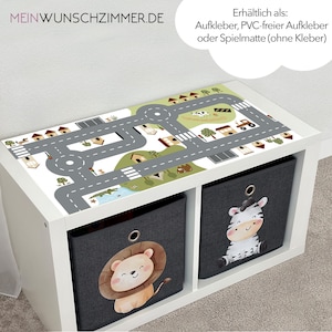 Naklejki Play Street Ikea Kallax zestaw 2 sztuk, naklejki na meble, zabawki, ulica, prezent, dzieci, autostrada, odporne na zarysowania, bez PCV