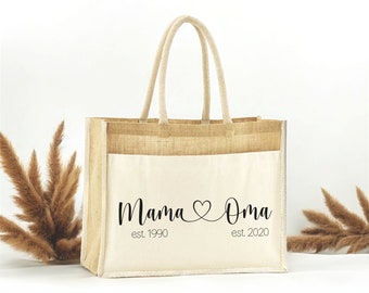 Jute tas gepersonaliseerde moeder & oma | Markttas | Cadeau | Aangepaste geschenken | Moederdag | Cadeau voor mama | Moederdag cadeau