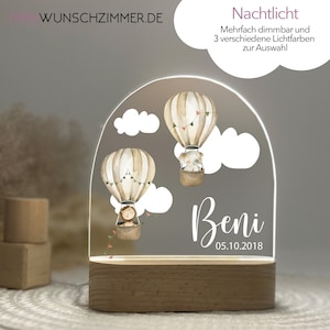Gift hot air balloon birth, night light children, night light personalized, night light baby, baby gift birth, lamp children's room