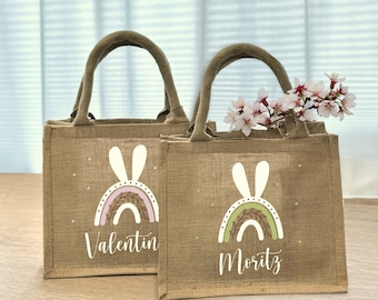 Ostern, Ostertasche, Osterkörbchen, Jutetasche Ostern, Osterkorb personalisiert, Ostertasche Jute, Ostern Kinder Geschenk