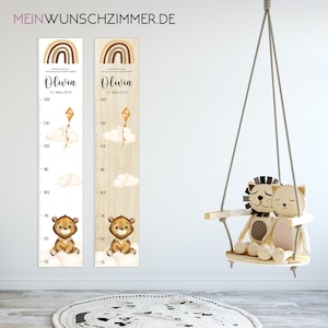 Barra de medição nuvem urso crianças 70-140 cm, barra de medição madeira infantil, barra de medição, bebê, presente de batismo, barra de medição decoração de quarto infantil personalizado nascimento