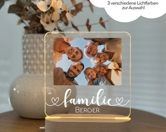 Photo gift, birthday gift for woman, family gift, photo lamp, anniversary gift for mom, gift for girlfriend, wedding, Mother's Day