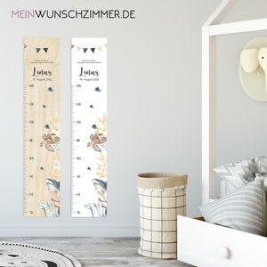 Maatlat zee, kinderen 70-140 cm, maatlat kinderhout, maatlat, baby, doopcadeau, maatlat gepersonaliseerd, kinderkamer, geboorte