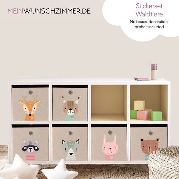 Versch. 6er Sets Boxenaufkleber, Sticker für Faltboxen, Kinderzimmerdeko, Dekoration, Kallax Box