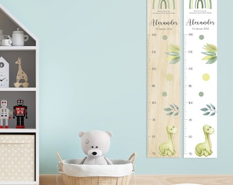 Messlatte Dino Kinder 70-140cm, Messlatte Kinder Holz, Messlatte, Baby, Taufgeschenk, Messlatte personalisiert, Kinderzimmer Deko, Geburt