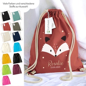 Sac de sport premium renard personnalisé, sac à dos en tissu pour enfants à fermer, sac à chaussures 12L, sac de sport maternelle, coton