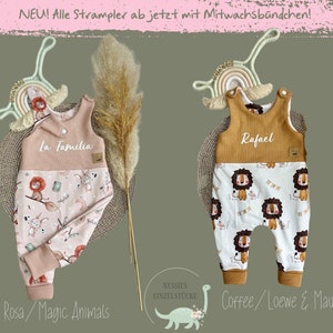 Rompers in different colors/patterns with name possible. 38-92 Baby Newborn Preemie Animals Waffle Jersey Romper Pants Gift Birth