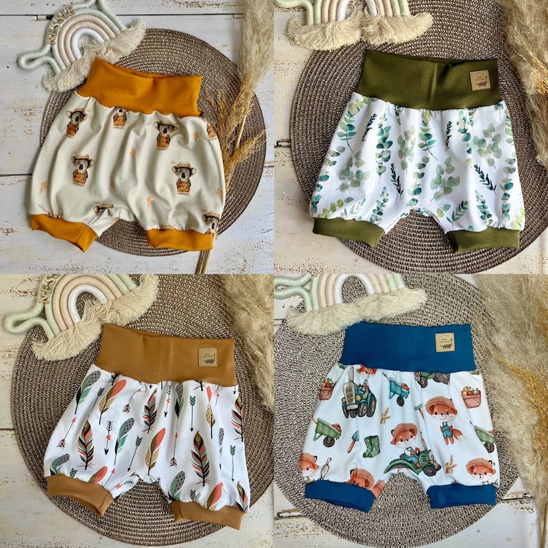 Unique short bloomers summer pants for babies, toddlers, children in different patterns image 5