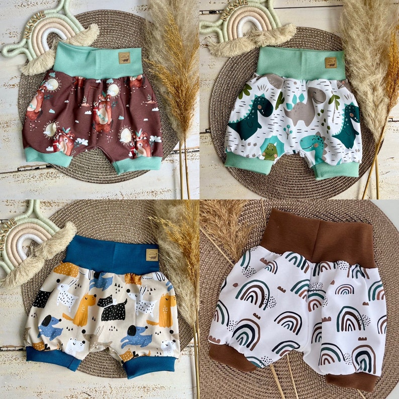 Unique short bloomers summer pants for babies, toddlers, children in different patterns image 2