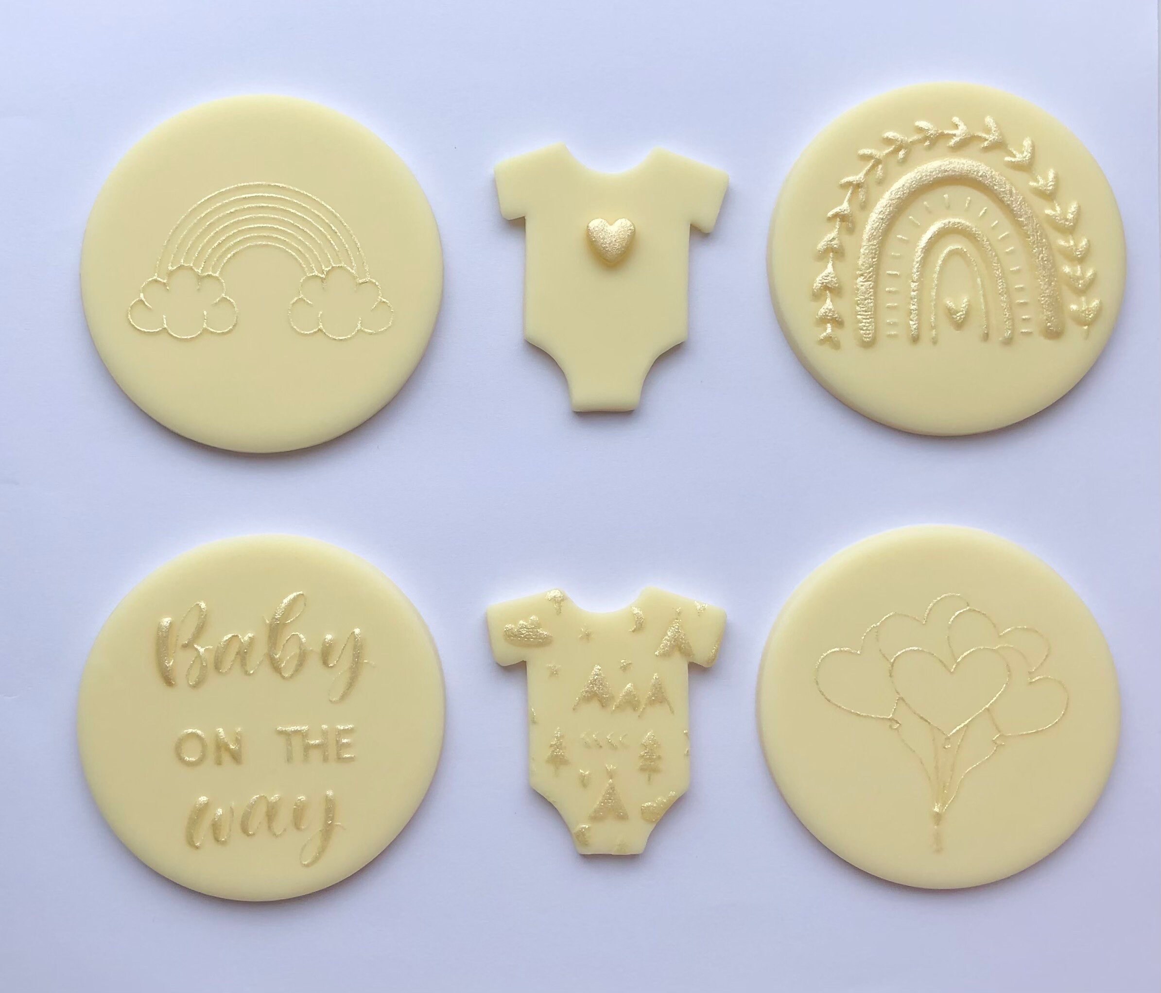 Baby Shower Edible Cupcake Toppers, Fondant, Sugarpaste, Cookie Toppers