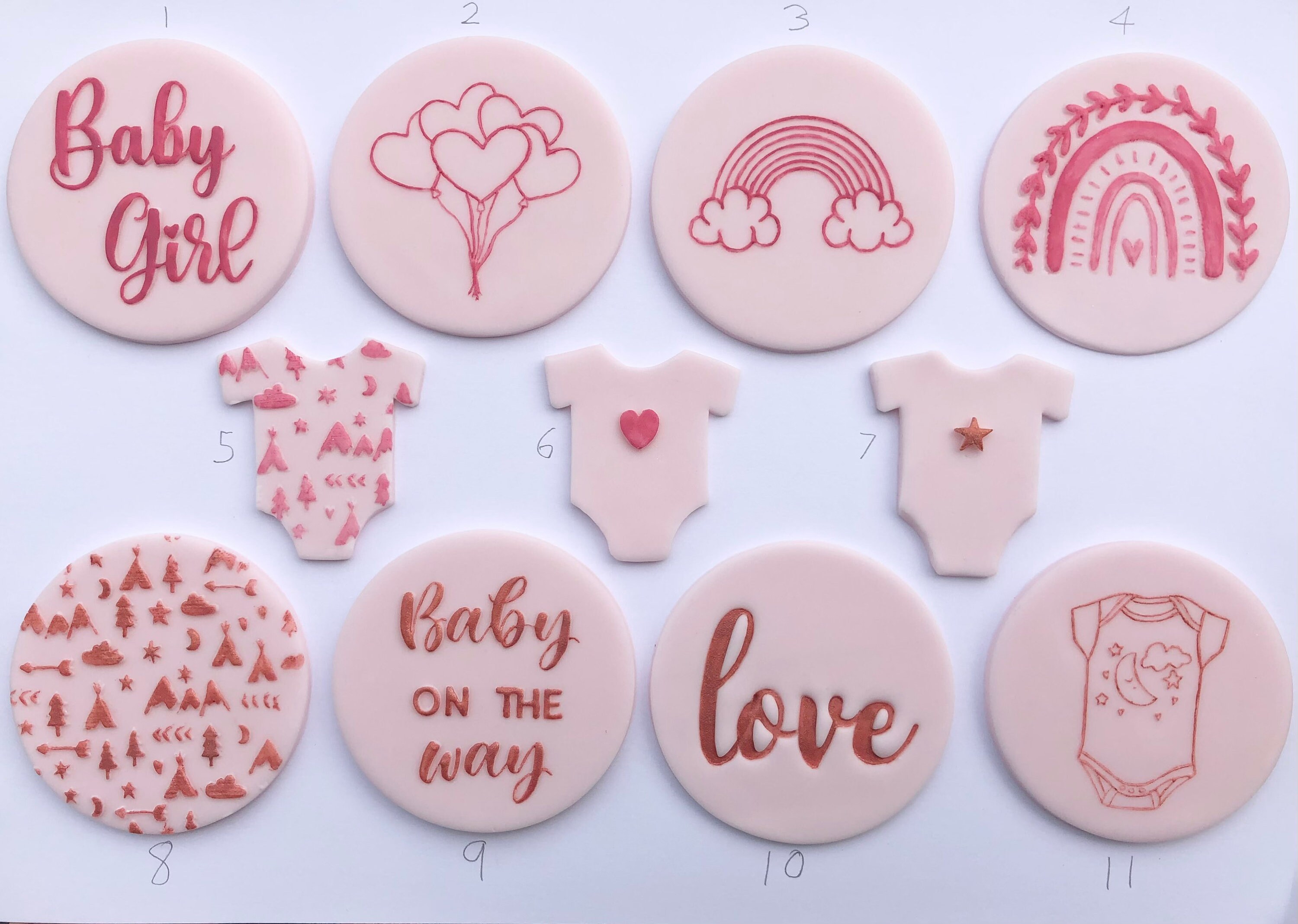 Baby Shower Edible Cupcake Toppers, Fondant, Sugarpaste, Cookie Toppers