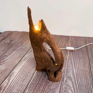 Handmade Driftwood lamp,Personalized Lights, Wooden Night Lamp, Rustic Lighting Fixture For Dining Room, table lamp,Natural wood lighting