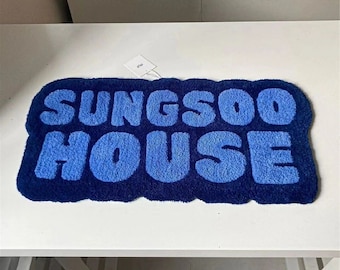 Handmade custom text Personalized tufted bath mat Home Decor bathroom rug door mat for bathroom custom Personal custom-made gift