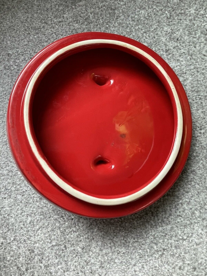 Dunelm Ceramic Poppy Bread Bin Canister Jar Waisted White Red Etsy