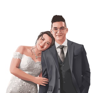 Custom Couple Portrait Illustration, Digital Couple Art, Couple Portrait, Wedding Art, Couple Art, Suitable For Gift & Present