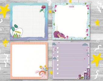 Cute Memo Pads | Handmade Memo Pads | Kawaii Memo Pad | Journaling, Planner, Diary, Studying, Office Supplies | Kawaii Stationery
