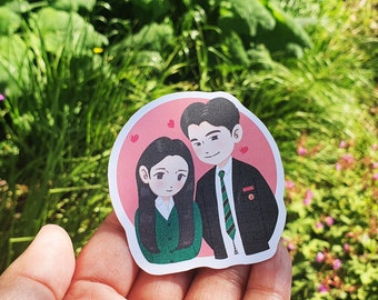 All of Us Are Dead Favorite Couple Sticker |Cute Fanart | Kawaii Vinyl Sticker | Cute Waterproof Sticker | Laptop, Decoration, Scrapbook