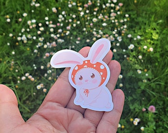 Cute Pink Bunny Rabbit Sticker Flakes | Kawaii Vinyl Stickers | Waterproof sticker