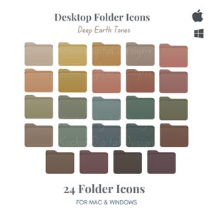 Earth tones Desktop Folder Icons for Mac, Windows, Linux