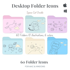 60 Desktop Folder Icons, Desktop Icons, Mac Folder, Mac Icons, Icons for Windows, Mac Folder Icons, Icons Pack, Windows Folder Icons,