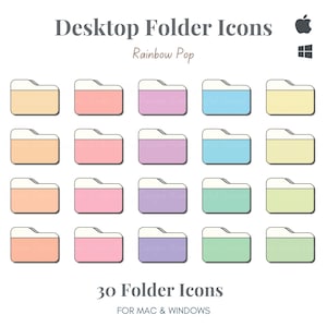 30 Desktop Folder Icons, Icons for Folders, Mac Folder, Mac Icons, Icons for Windows, Mac Folder Icons, Icons Pack, Windows Folder Icons,