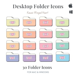 30 Icons for folders, desktop icons, mac folders, mac icons, icons for windows 11, icons pack, windows folder icons, icon bundle