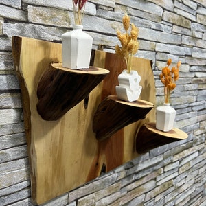 Decorative Wooden Wall Shelf, Wooden Floating Shelves, Wood Wall Sconce, Rustic Wall Decor, Rustic Decor, Candle Holders