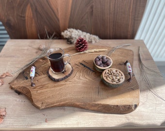 Wooden serving tray with handles, gift for her, christmas gift, new house gift