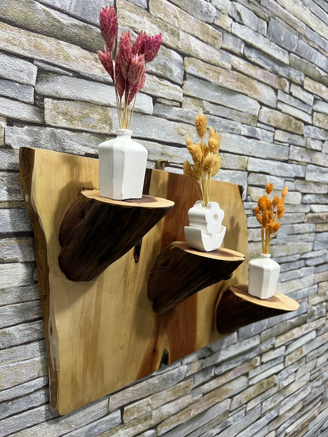 Decorative Wooden Wall Shelf, Wooden Floating Shelves, Wood Wall Sconce ...