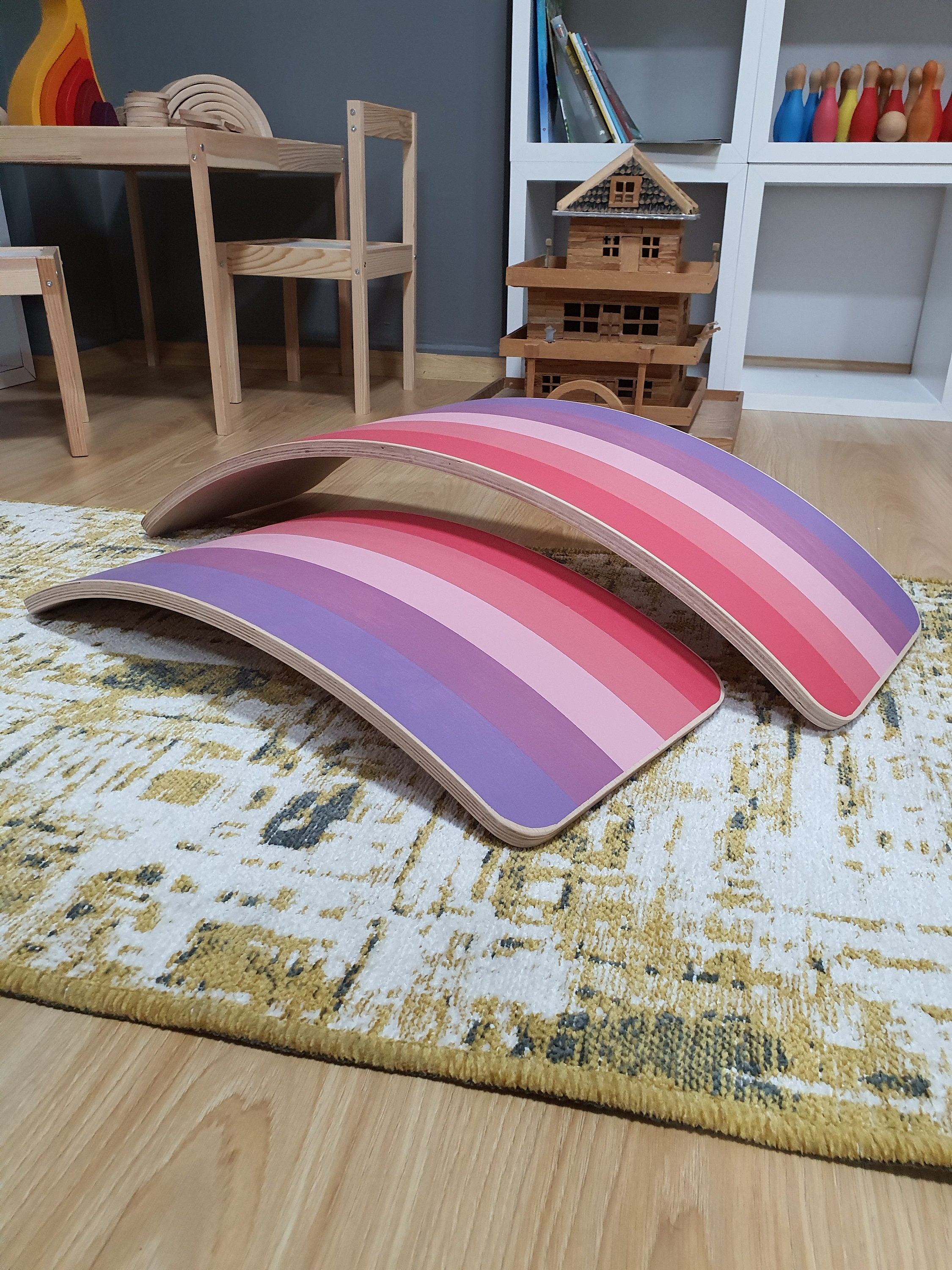 Wooden Balance Board for Kids Wobble Board for Kids Toddler Etsy UK