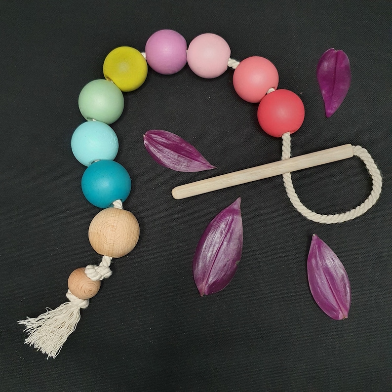 Wooden Montessori Beads Threading Beads String Beads Lacing Etsy