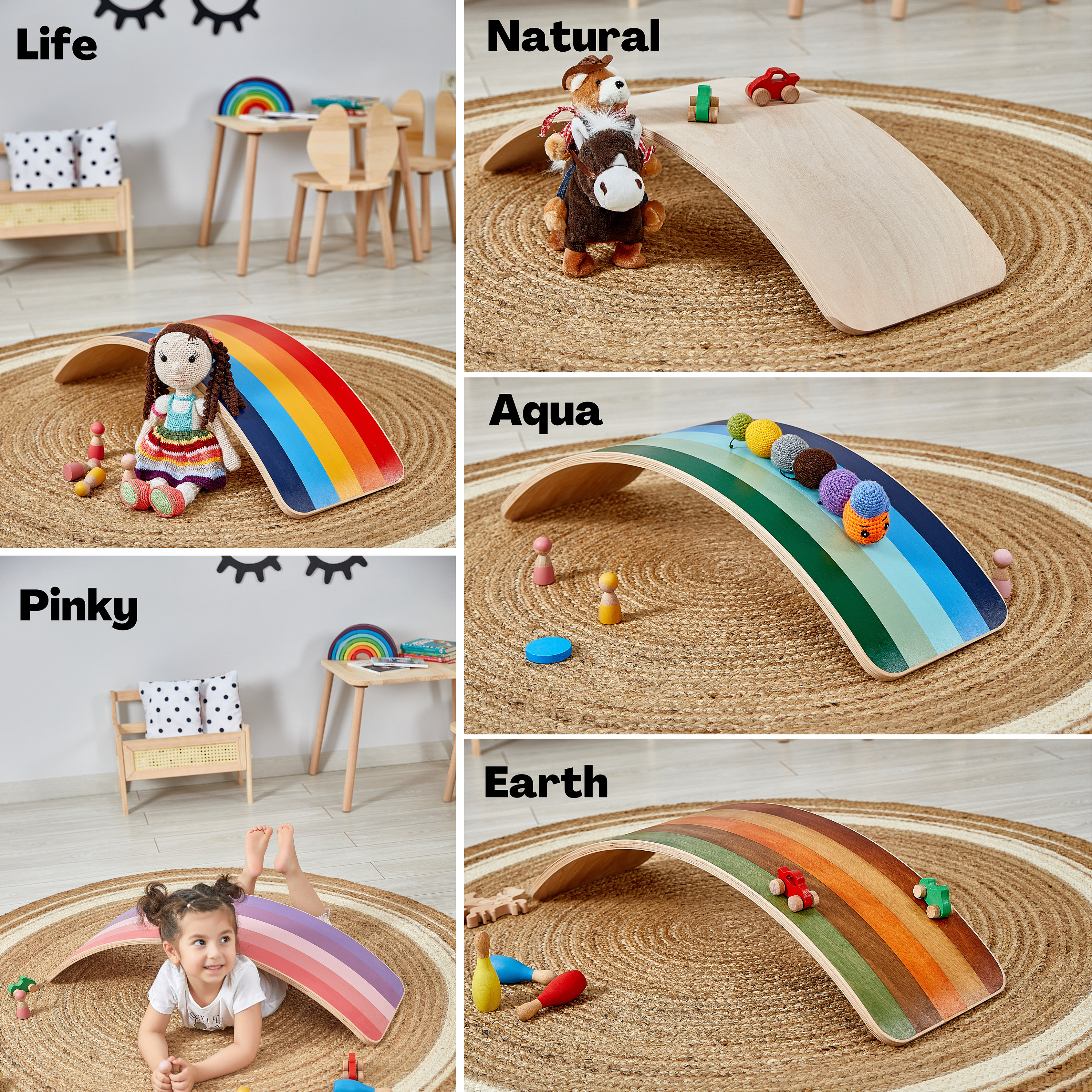Wooden Toy Sit Spin and Grin Heavy Duty Lazy Susan Toy
