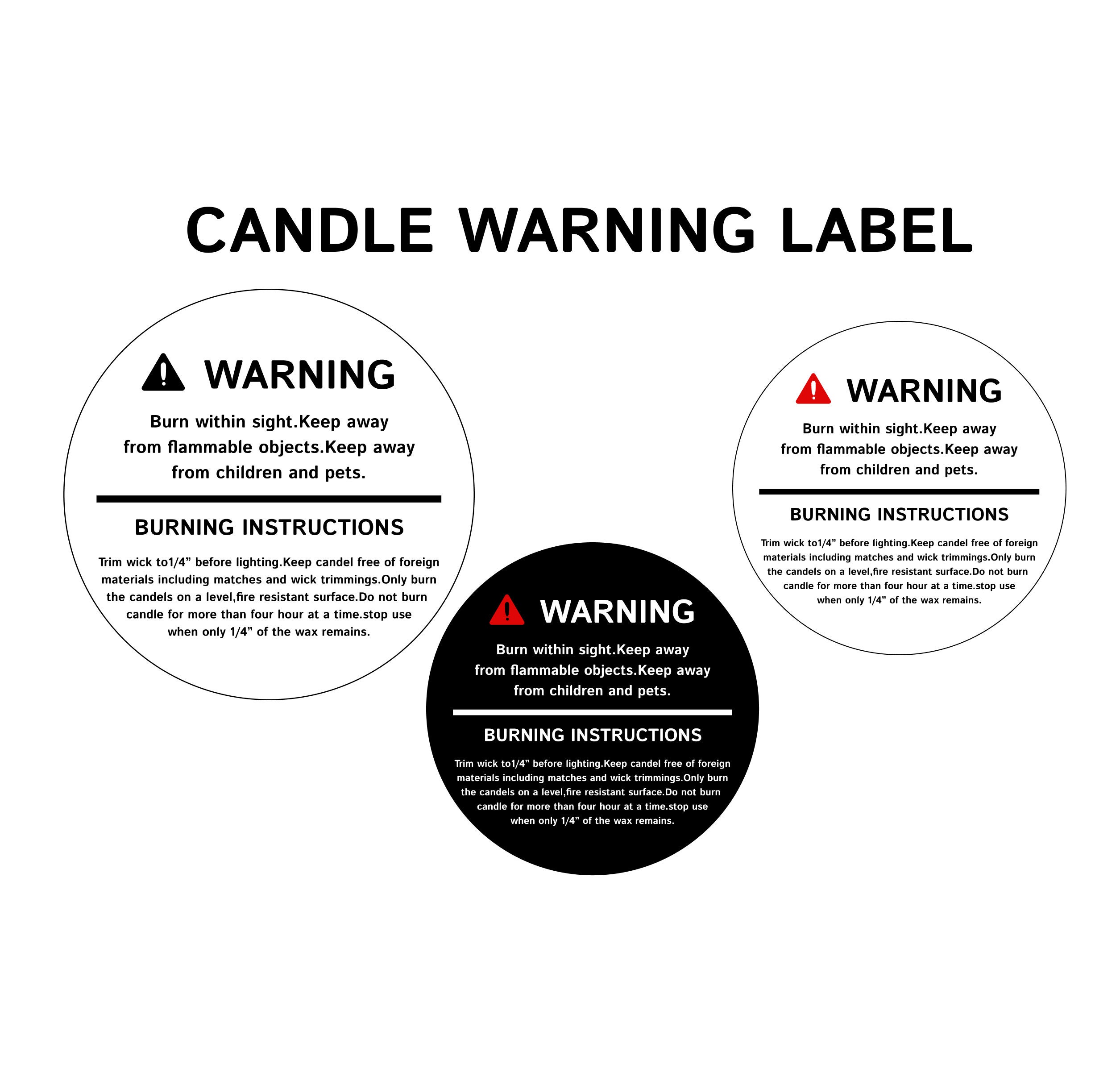 Candle Warning Labels & Wax Melt Warning Labels, for Your Brand and  Business Personalized Upgrade Option Available 