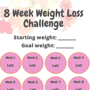 8 Week Weight Loss Challenge - Printable