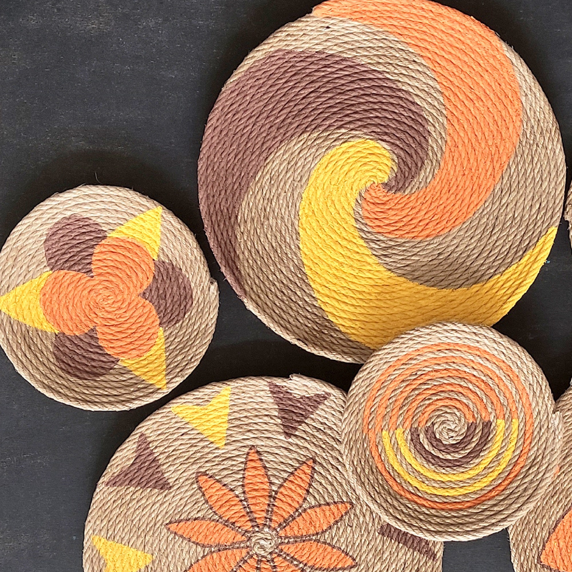 Set of 6 Wall Basket, Wall Basket, Wall Art, Wall Plate, Wall Plates