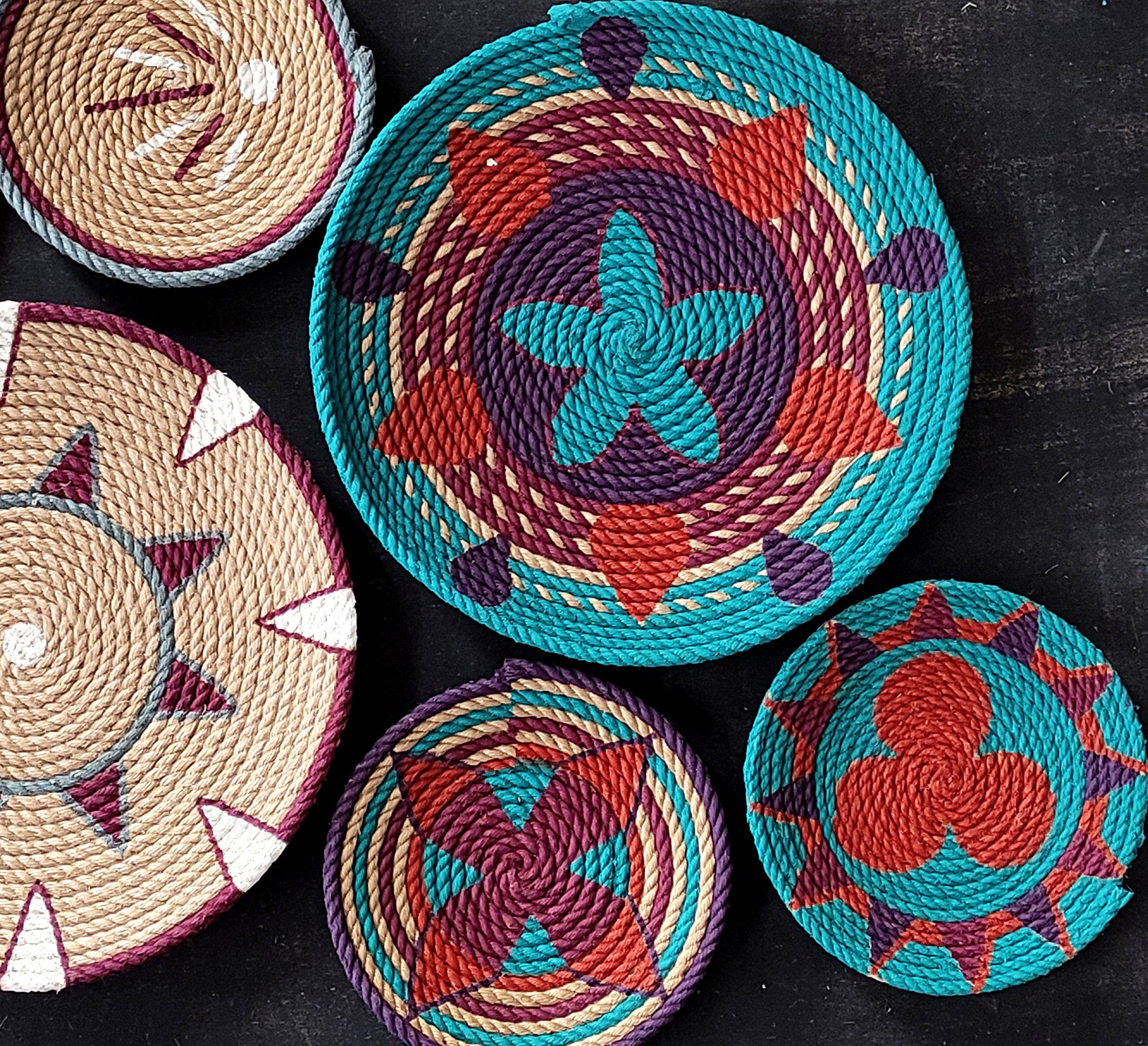 Set of 6 African Wall Basket, Wall Basket, Wall Plate, Wall Decor, Wall