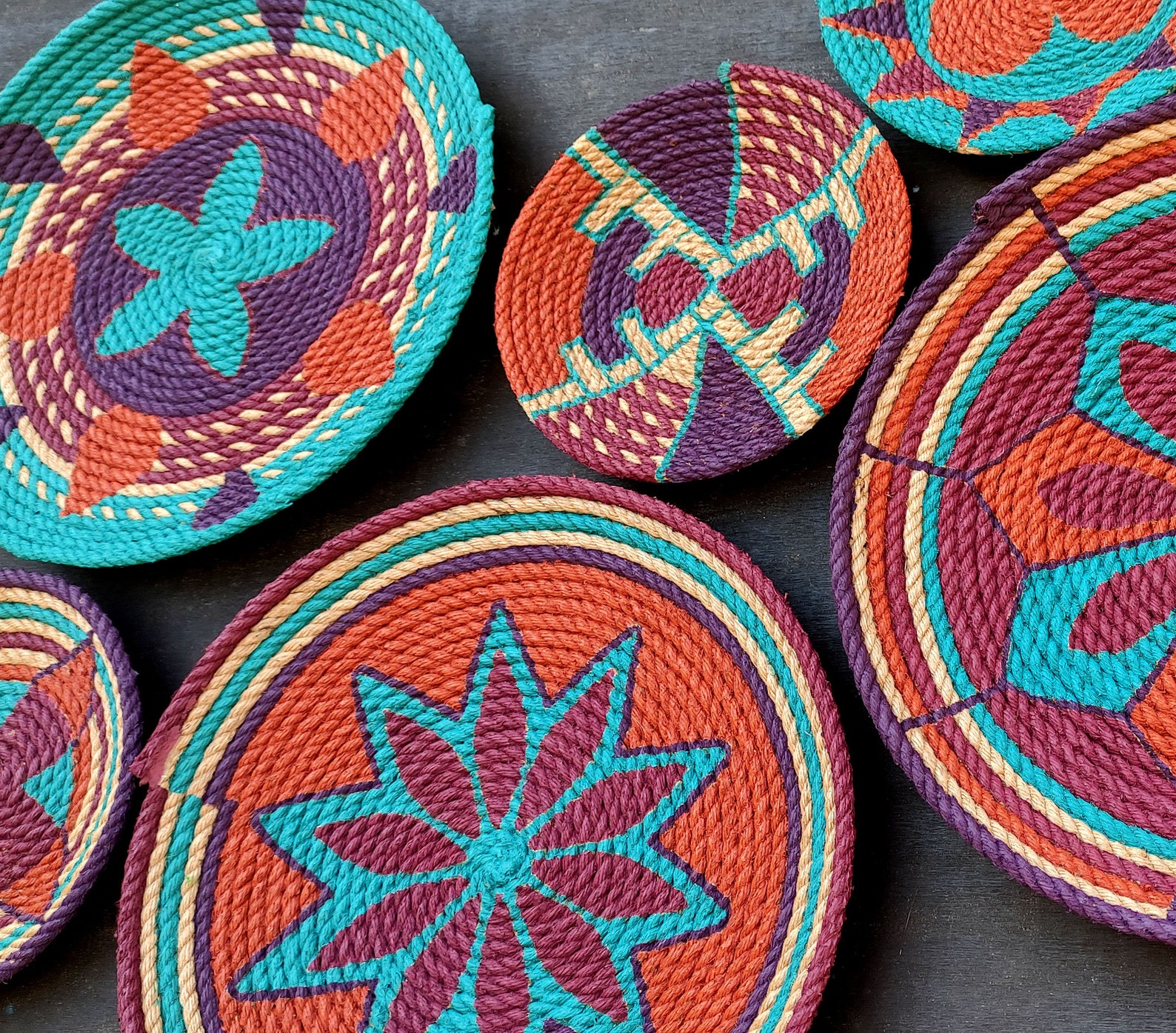 African Basket, Wall Basket, Set of 6 Wall Baskets, Wall Decor