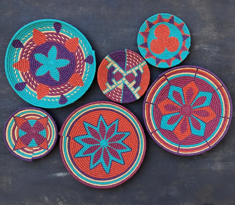 African Basket, Wall Basket, Set of 6 Wall Baskets, Wall Decor