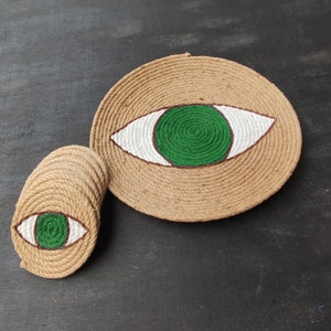 Handmade African Wall Basket Set: Eye Design, Home Decor