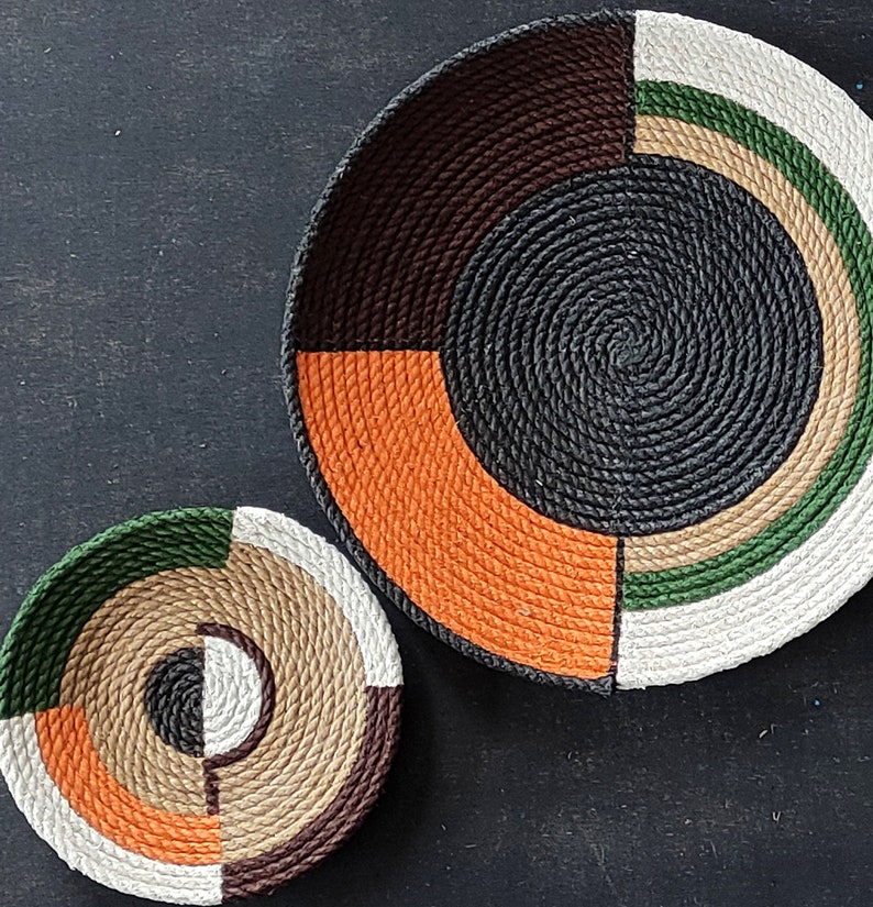 Set of 3 African Wall Plate Wall Plate Wall Art Woven Wall Etsy